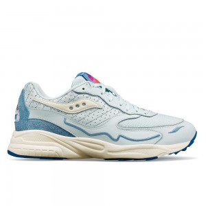 Saucony 3D Grid Hurricane Chromatic Głęboka Niebieskie | 70513-TNQY