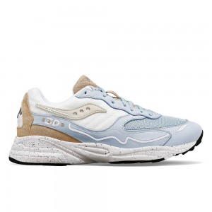 Saucony 3D Grid Hurricane Premium Głęboka Niebieskie Kremowe | 07269-BCXW