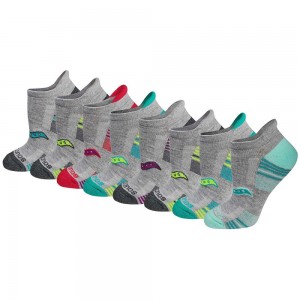 Saucony Glory Performance No Show Tab 8-Pack Socks Szare | 70169-ZLIM