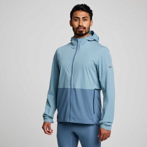 Saucony Hurricane Waterproof Jacket Smog | 76032-EHKQ