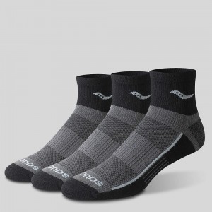 Saucony Inferno Quarter 3-Pack Socks Czarne | 73165-NMTO