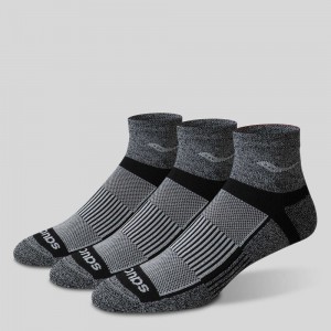 Saucony Inferno Quarter 3-Pack Socks Czarne Białe | 40192-ZUWF