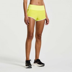 Saucony Outpace 2.5" Split Short Citron | 73098-IKBA