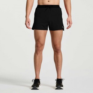 Saucony Outpace 3" Short Czarne | 83726-CFGE