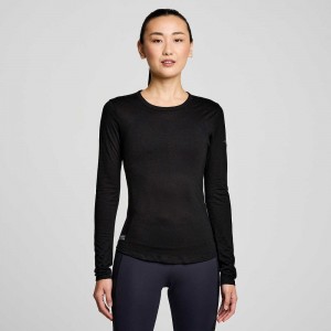 Saucony Peregrine Merino Long Sleeve Czarne | 72918-WQBI