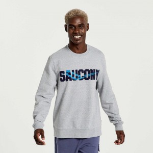 Saucony Rested Crewneck Głęboka Szare | 05173-AENF