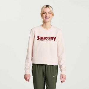 Saucony Rested Crewneck Różowe | 83670-JMUY