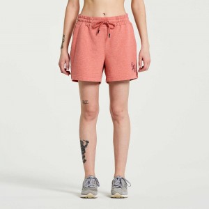 Saucony Rested Sweat Short Soot Heather Graphic | 83075-COMU