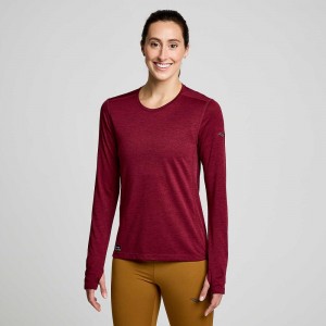 Saucony Stopwatch Long Sleeve Sundown Heather | 06985-SDVT