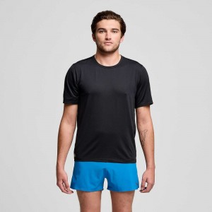 Saucony Stopwatch Short Sleeve Czarne | 84096-SXEP