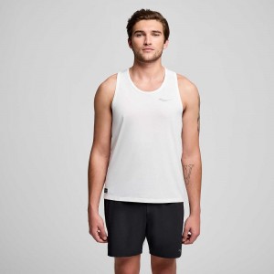 Saucony Stopwatch Singlet Białe | 26917-FVXY