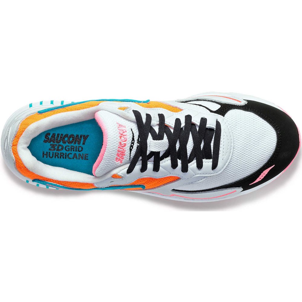 Saucony 3D Grid Hurricane Białe Pomarańczowe | 57491-UKWS