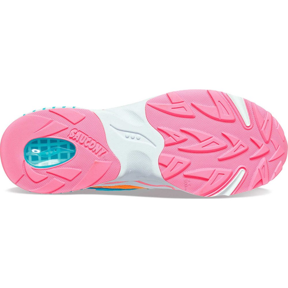 Saucony 3D Grid Hurricane Białe Pomarańczowe | 57491-UKWS