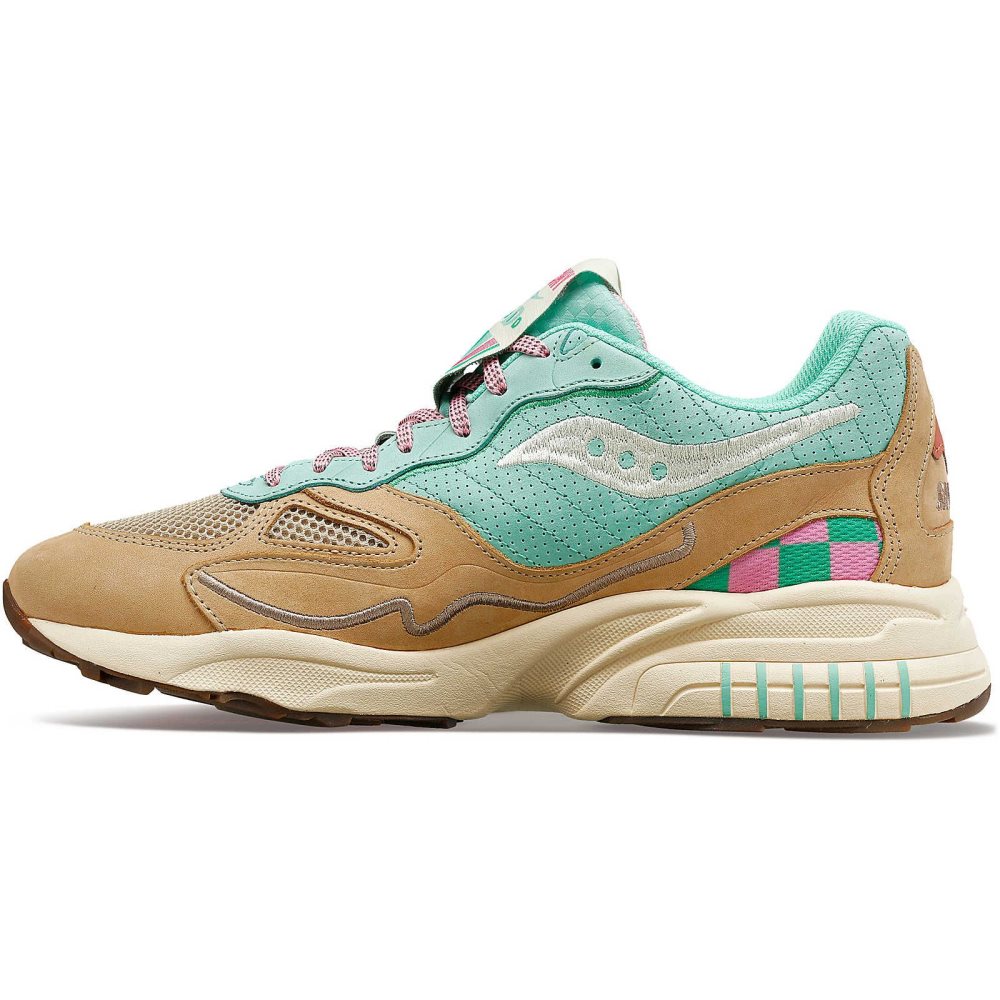 Saucony 3D Grid Hurricane Earth Citizen Turkusowe Szare | 51807-JVPG