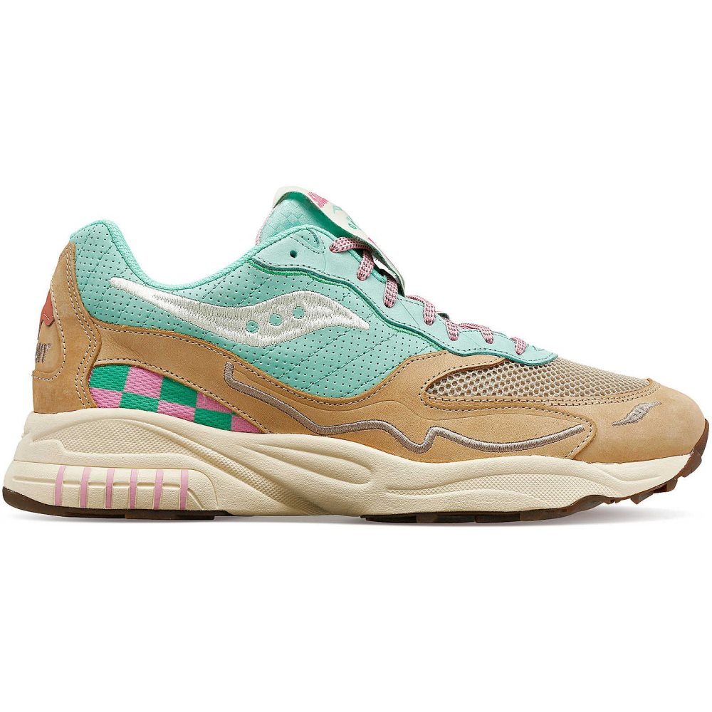 Saucony 3D Grid Hurricane Earth Citizen Turkusowe Szare | 51807-JVPG