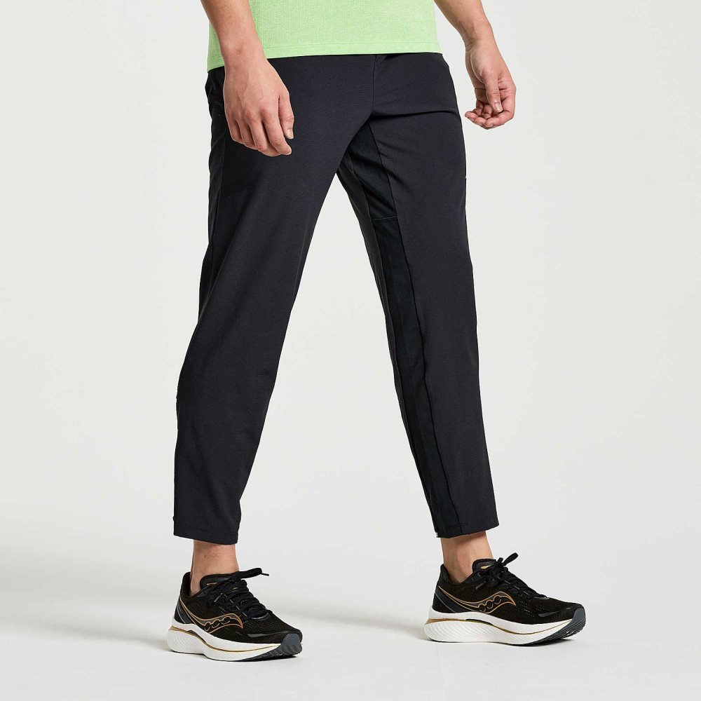 Saucony Boston Woven Pant Czarne | 92054-AFIK