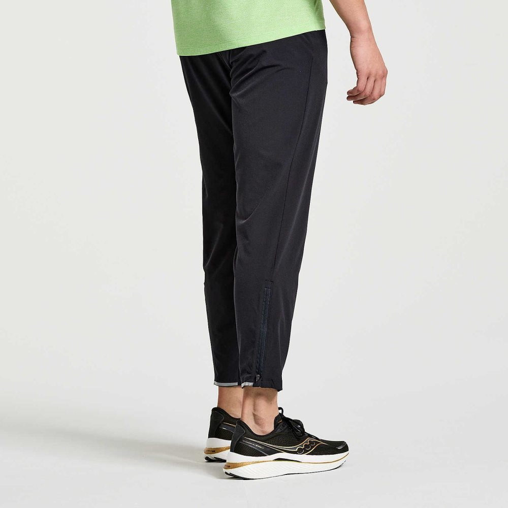 Saucony Boston Woven Pant Czarne | 92054-AFIK