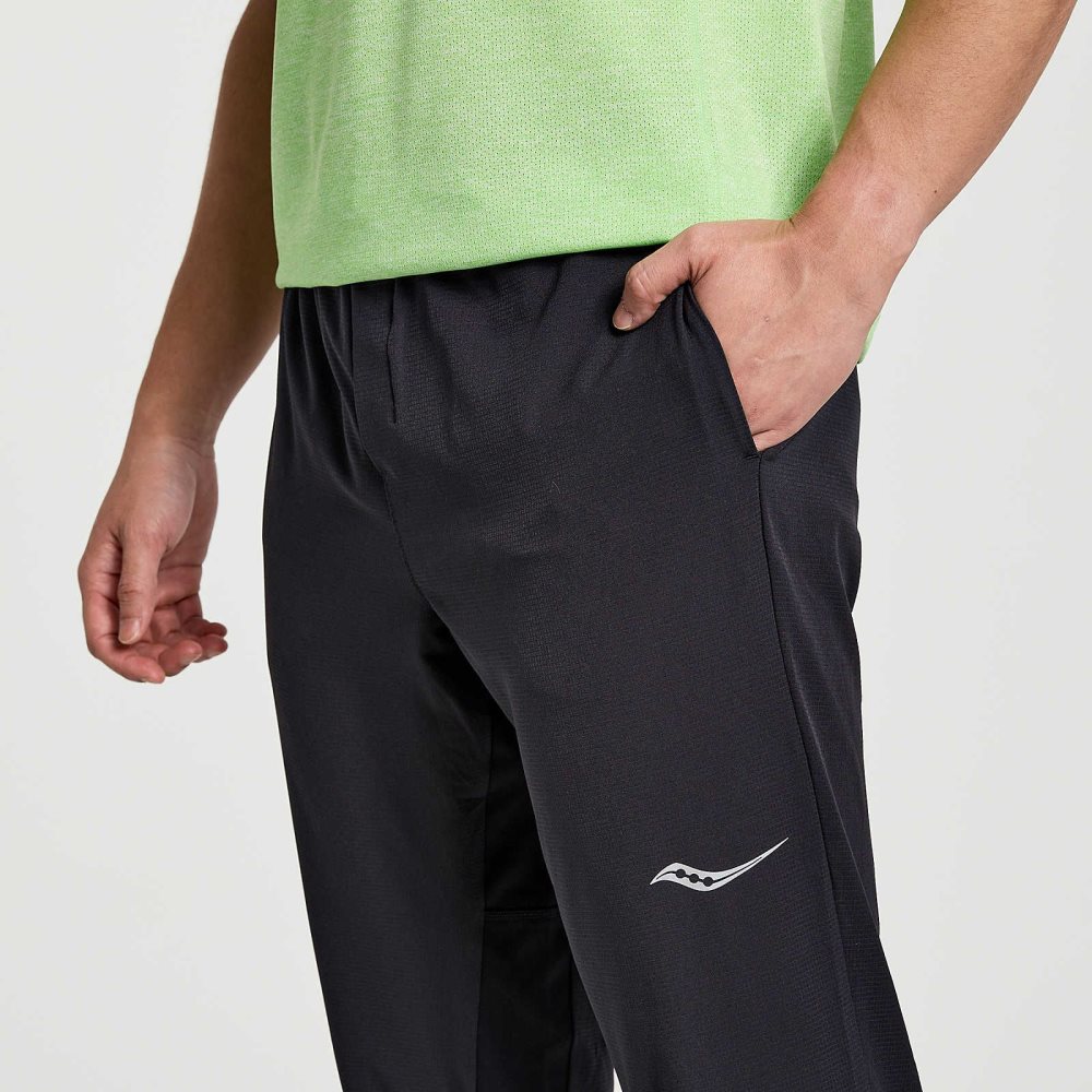 Saucony Boston Woven Pant Czarne | 92054-AFIK