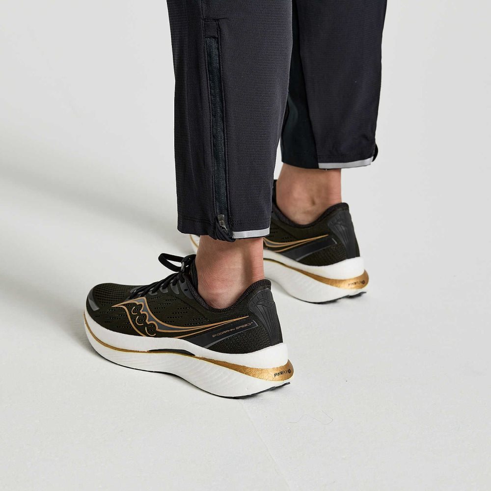 Saucony Boston Woven Pant Czarne | 92054-AFIK