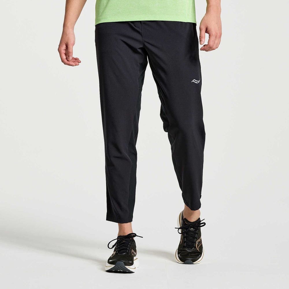 Saucony Boston Woven Pant Czarne | 92054-AFIK