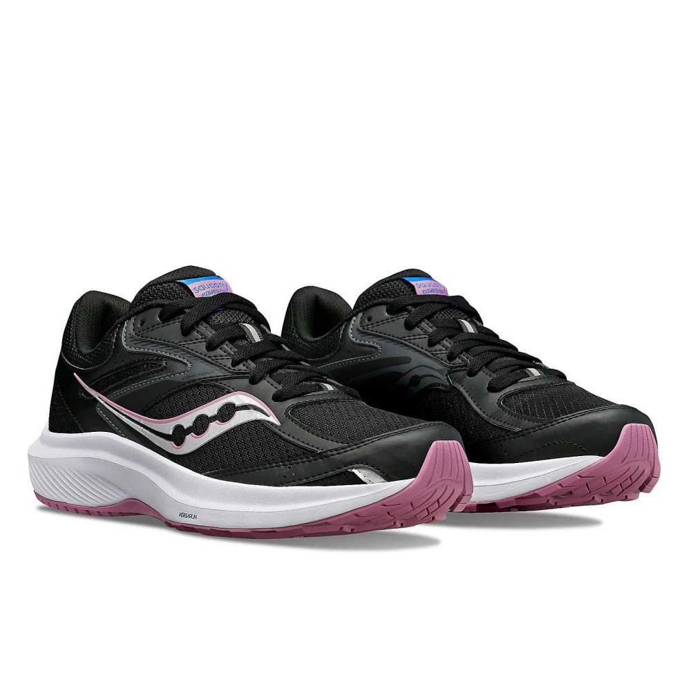 Saucony Cohesion 17 Wide Czarne Fioletowe | 82709-EMAV