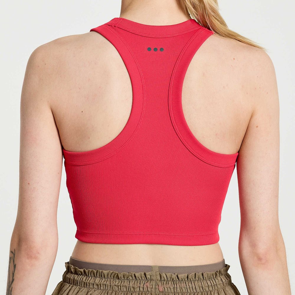 Saucony Elevate Crop Top Różowe | 96127-MIXN