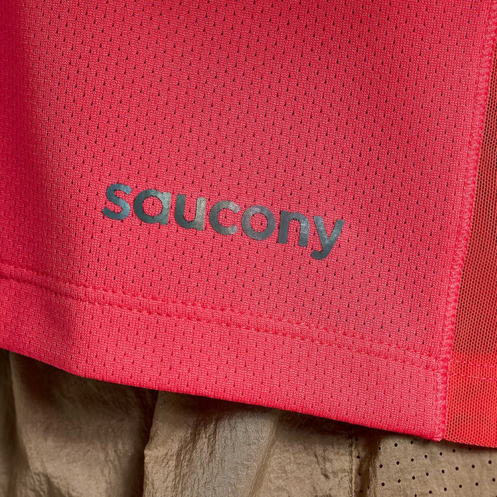 Saucony Elevate Short Sleeve Różowe | 58260-JTWZ