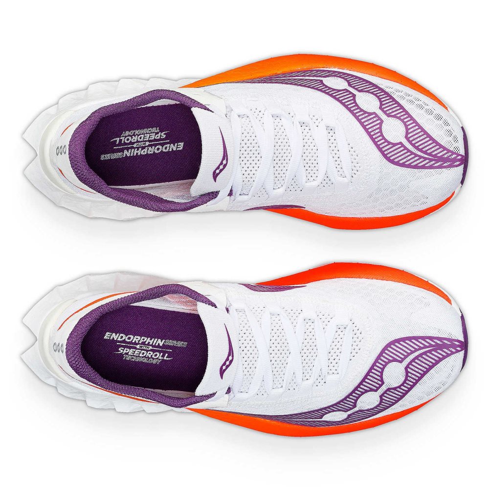 Saucony Endorphin Pro 4 Białe Fioletowe | 73805-ODUS