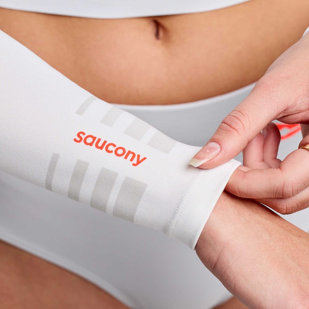 Saucony Fortify Arm Sleeves Białe | 56732-XENM