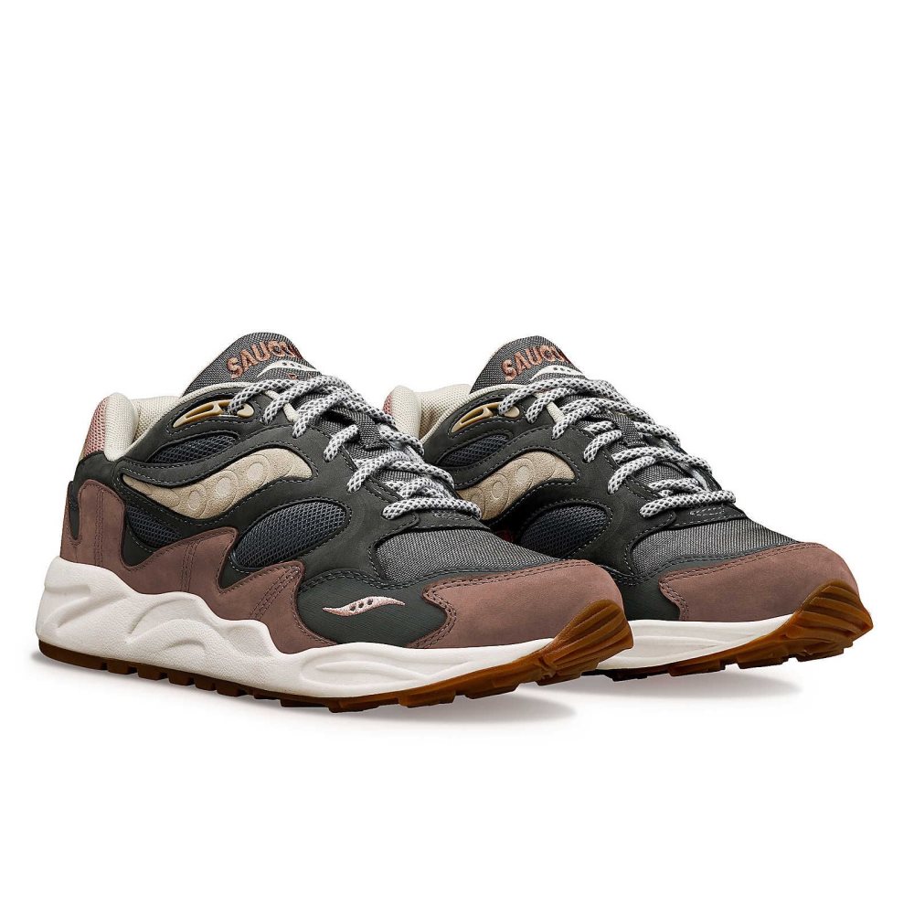 Saucony Grid Shadow 2 Secure Szare Brązowe | 98316-FDIW