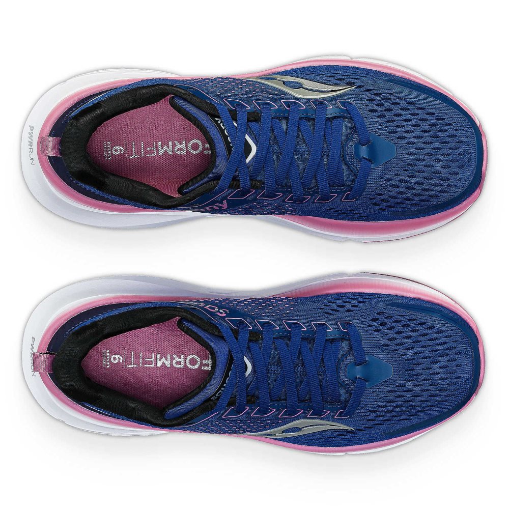 Saucony Guide 17 Extra Wide Granatowe Fioletowe | 46207-WYNB