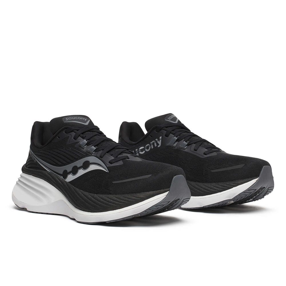 Saucony Hurricane 24 Wide Czarne Ciemny Szare | 23605-XTQJ