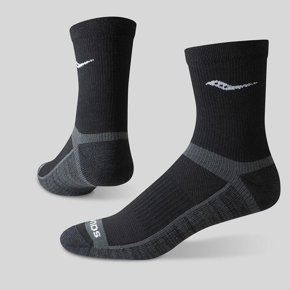 Saucony Inferno Cushion Mid 3-Pack Sock Czarne | 50971-UXYM