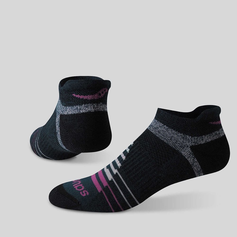 Saucony Inferno Merino Wool Blend No Show 3-Pack Sock Różowe | 98024-JHZD