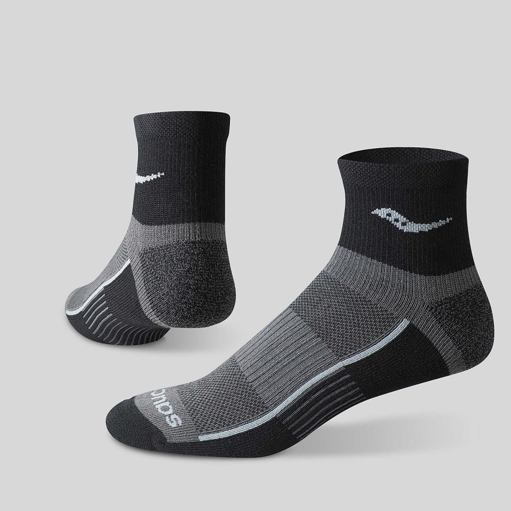 Saucony Inferno Quarter 3-Pack Socks Czarne | 73165-NMTO