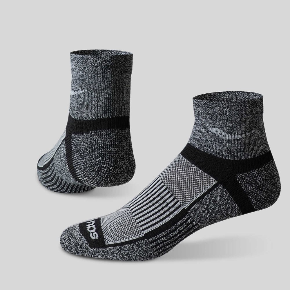 Saucony Inferno Quarter 3-Pack Socks Czarne Białe | 40192-ZUWF