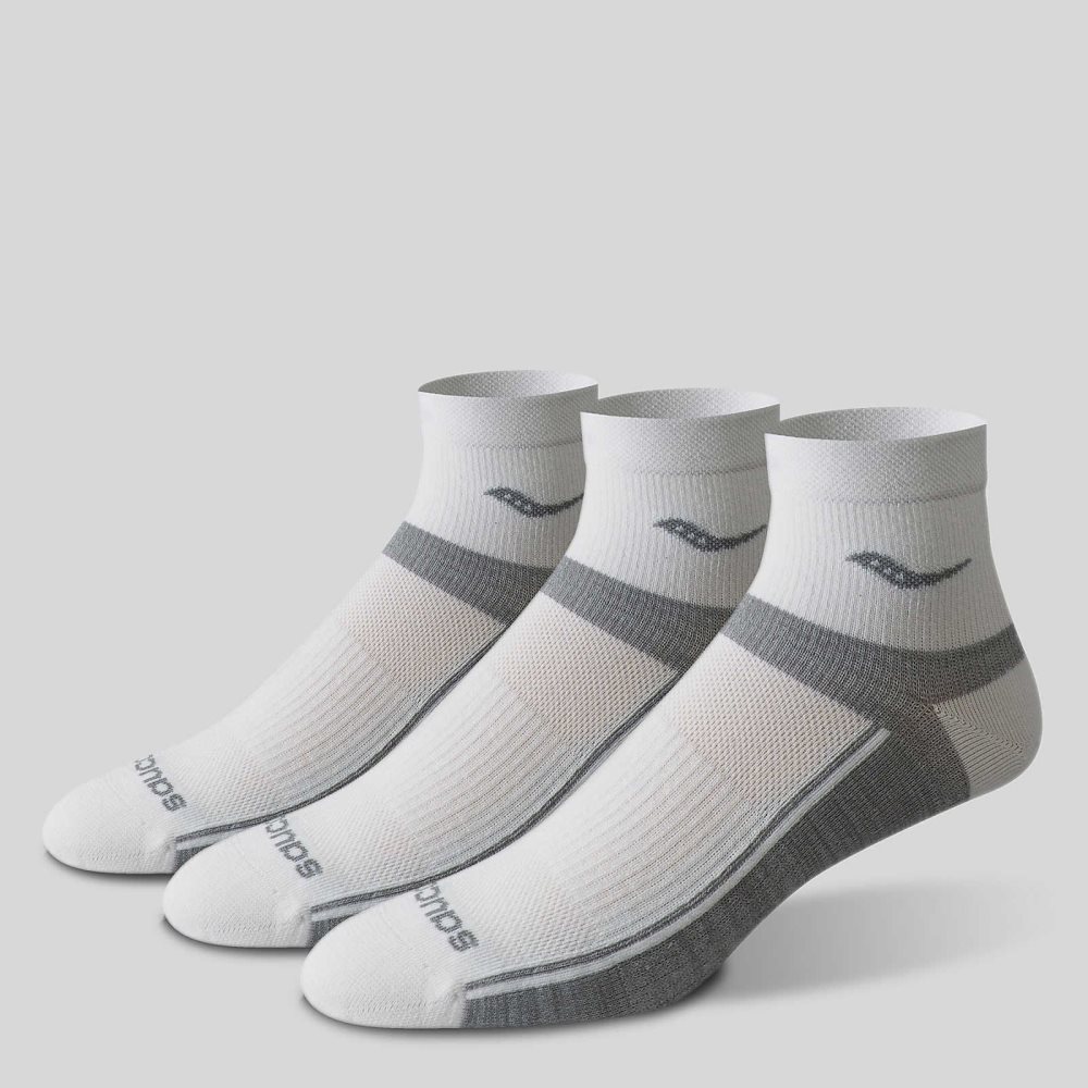 Saucony Inferno Ultralight Quarter 3-Pack Socks Białe | 64308-SGEQ