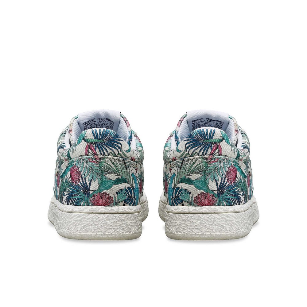 Saucony Jazz Court Floral Białe | 06324-YSKR