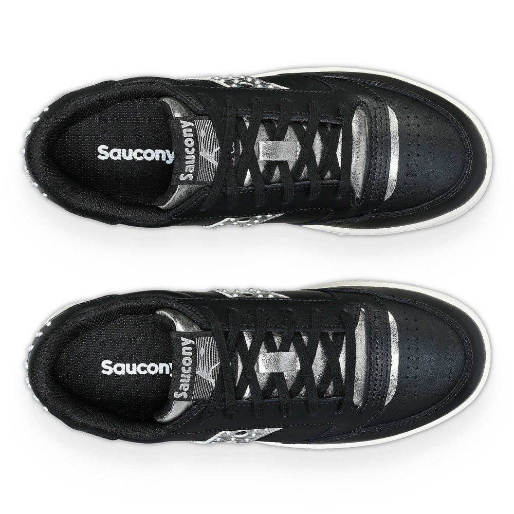 Saucony Jazz Court Platform Lux Czarne Srebrne | 81435-ZYIT