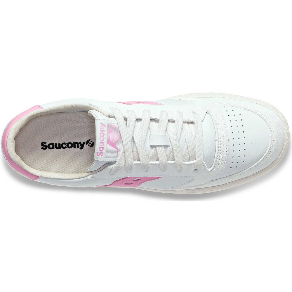 Saucony Jazz Court Premium Białe Różowe | 96321-AWOB