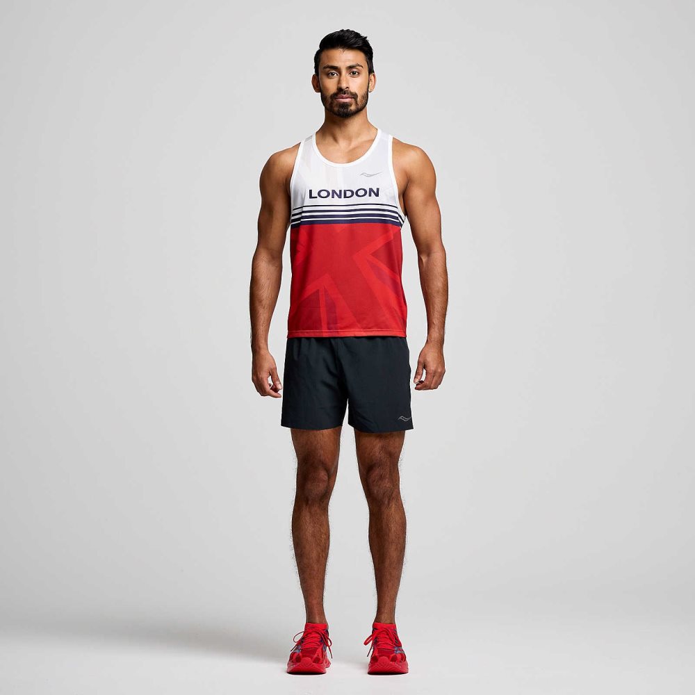 Saucony London Stopwatch Graphic Singlet London 2024 | 90573-XCFE