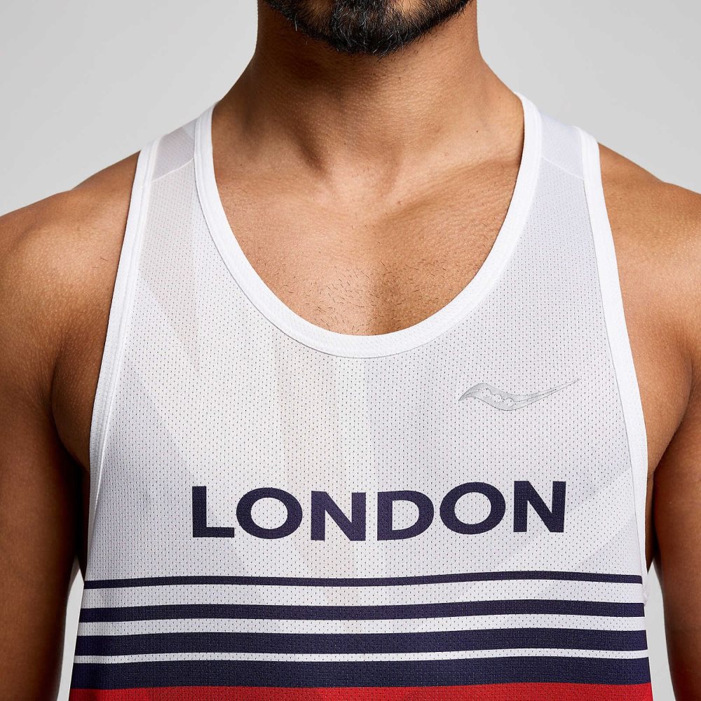 Saucony London Stopwatch Graphic Singlet London 2024 | 90573-XCFE