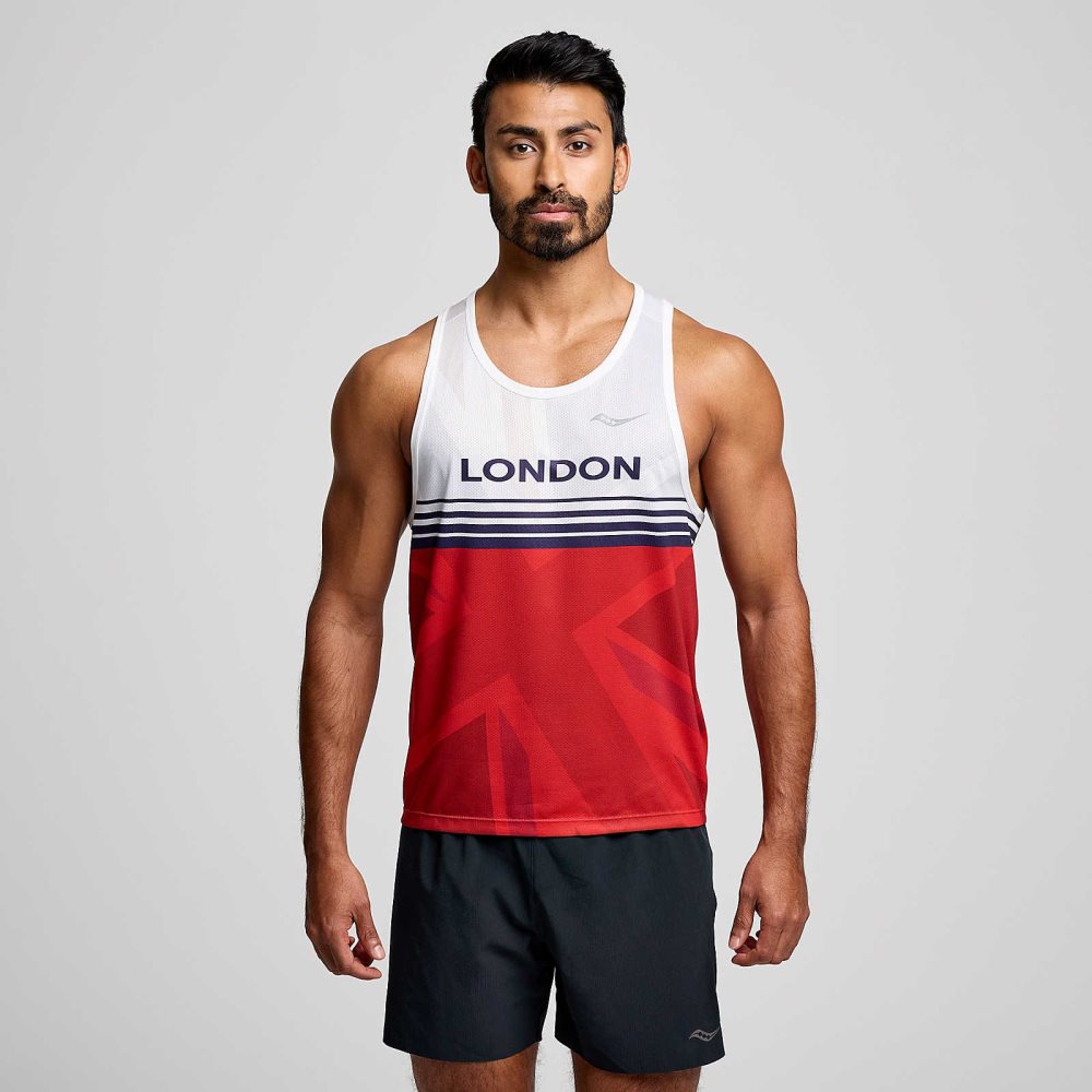 Saucony London Stopwatch Graphic Singlet London 2024 | 90573-XCFE