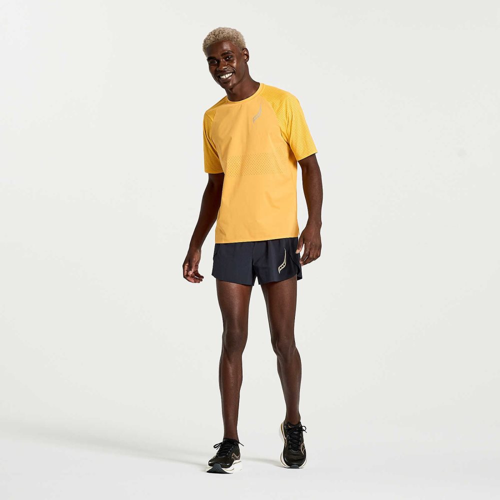 Saucony Pinnacle Short Sleeve Pomarańczowe | 75963-KNRI