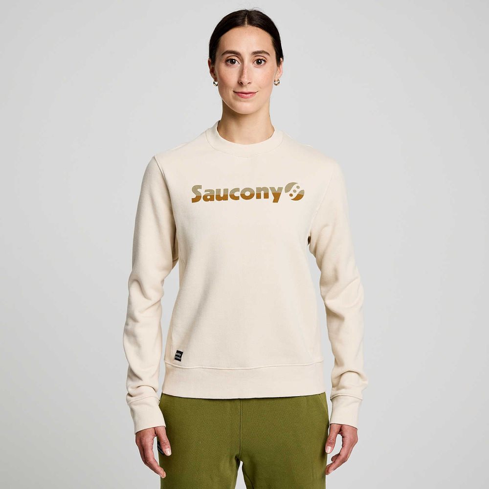 Saucony Recovery Crew Beżowe | 26741-YCPV