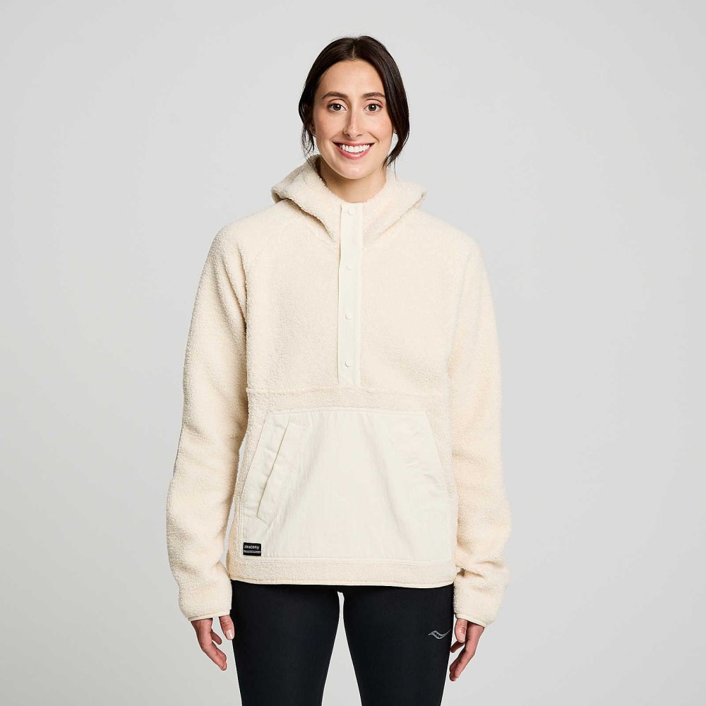 Saucony Recovery Sherpa Pullover Beżowe | 48793-TQZX