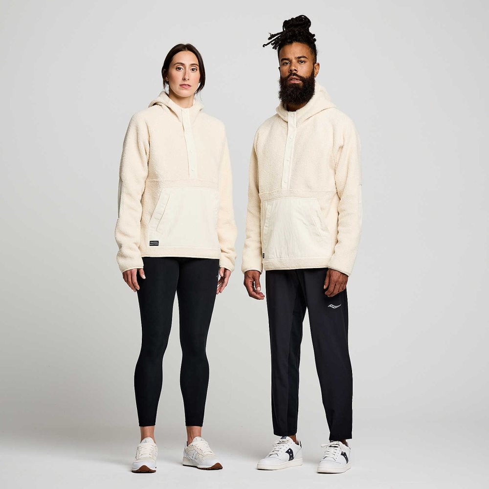 Saucony Recovery Sherpa Pullover Beżowe | 48793-TQZX