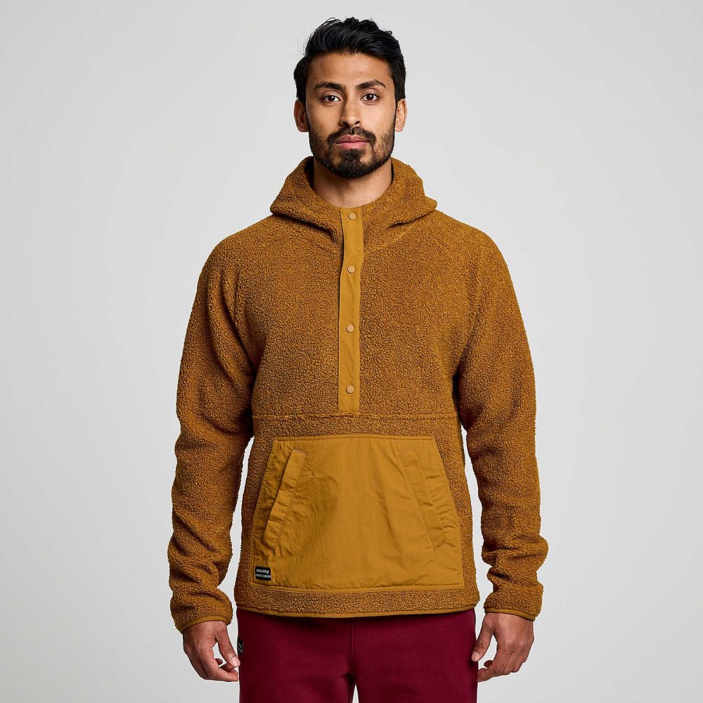 Saucony Recovery Sherpa Pullover Brązowe | 94817-KJYW