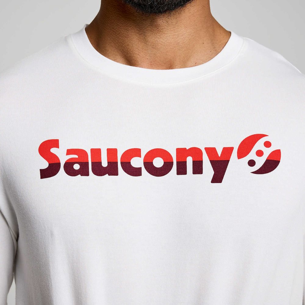 Saucony Recovery Short Sleeve Białe | 13982-QDRM