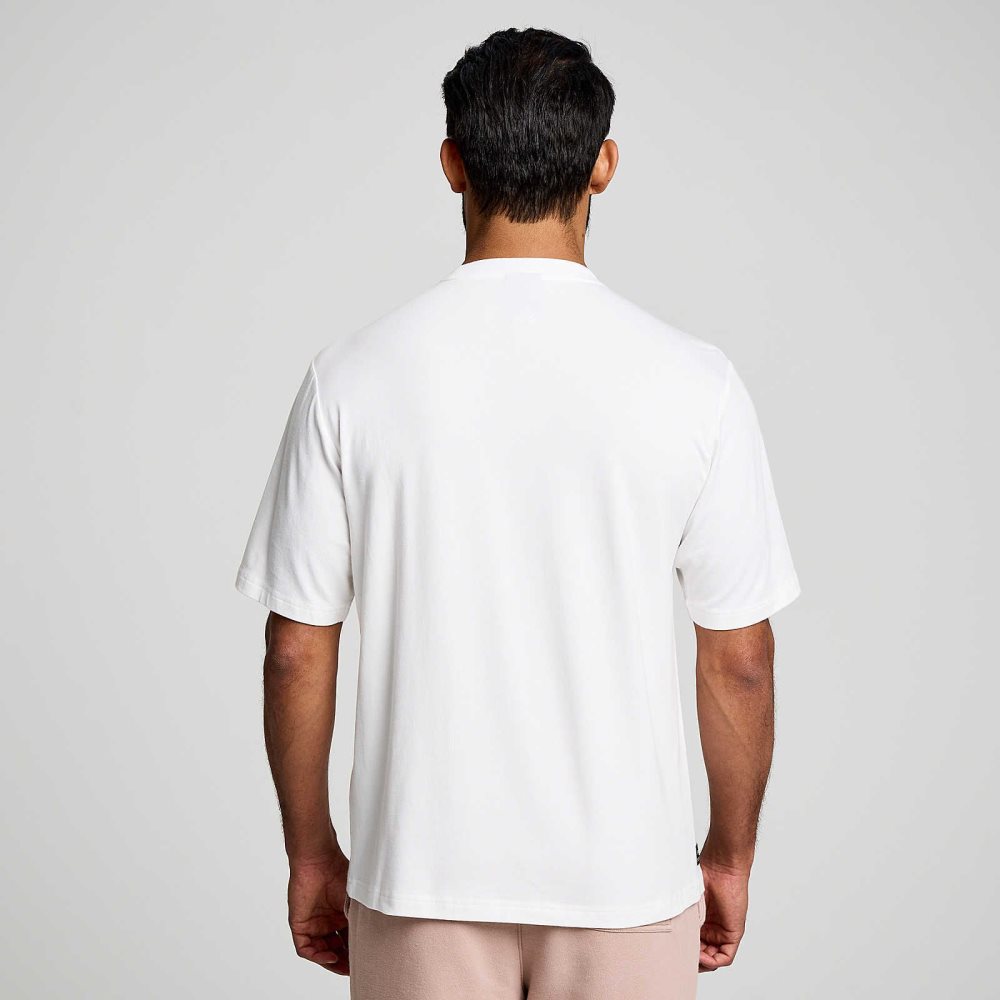 Saucony Recovery Short Sleeve Białe | 36980-SUHD